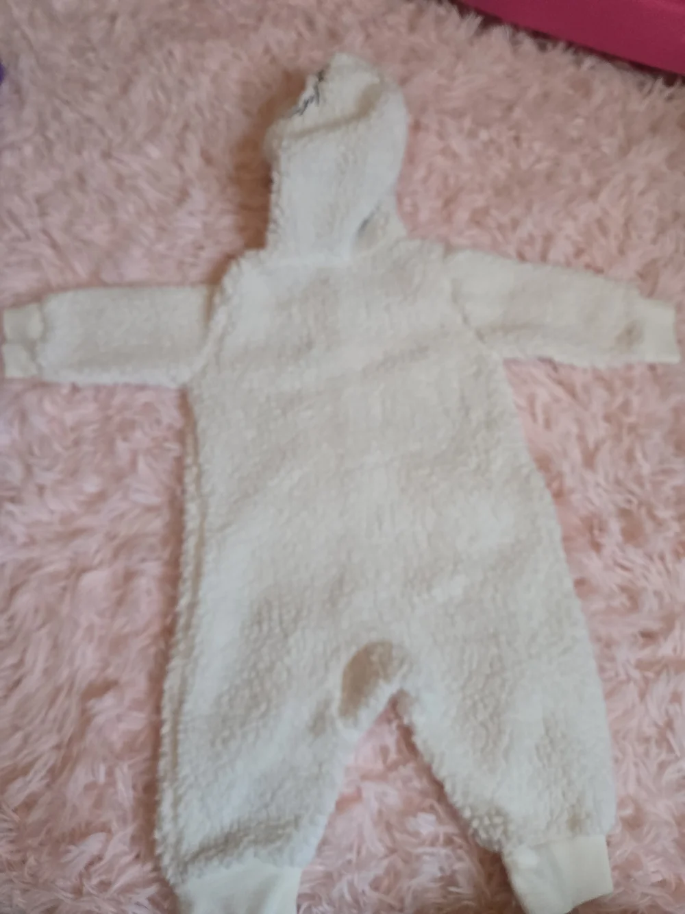 Harry Potter Infant Cream Sherpa One-Piece Romper with Owl Hood